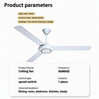 Ventilador de Techo Práctico para el Hogar, Amplia Cobertura, Circulación de Aire, Baja Vibración, Silencioso, con Control de Velocidad Independiente