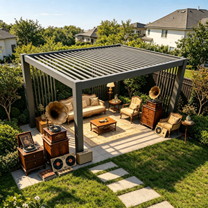 Toldo Solar Eléctrico Optimizado para Exteriores, con Revestimiento de Aluminio 6063, Techo de Ventilación Ajustable, Totalmente Impermeable - Product Image 5