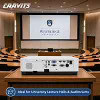 Proyektor Instalasi Profesional CAAVITS 4000 Lumen WUXGA 1920x1200 3LCD untuk Pendidikan, Universitas, dan Ruang Kuliah