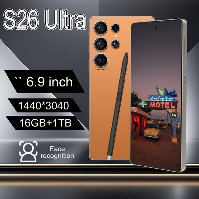 16GB+1TB S26 Ultra Big Screen Phone with Pen | Android 15 Dual-SIM 5G/LTE 108MP Camera French Support & After-Sales Service