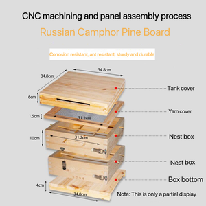 Colmena Langstroth de madera recubierta de cera, equipo completo de apicultura de 4 capas con herramientas para abejas para granjas de abejas, venta al por mayor - Product Image 6