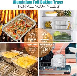Good Alu Aluminum Pans With Lids Half Size 9x13 Extra Heavy Duty Disposable <b>Foil</b> Pans for Baking (25 Sets) - Product Image 5