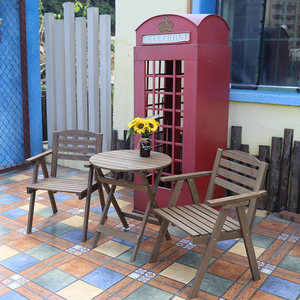 Set Bistrot Pieghevole in Legno Naturale Massiccio, Set <span class=keywords><strong>da</strong></span> Pranzo Portatile <span class=keywords><strong>da</strong></span> Esterno in 3 Pezzi, Tavolo e Sgabelli in Legno Salvaspazio con Struttura a X per Campeggio - Product Image 3
