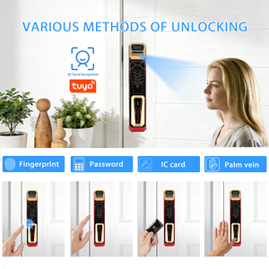 Serrure intelligente Wi-Fi avec reconnaissance faciale 3D, empreinte digitale, biométrique, réseau, carte mémoire cloud, alliage d'aluminium, application Tuya - Product Image 4