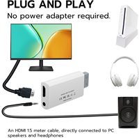 Adaptateur Full HD compatible HDMI pour convertisseur de console Wii avec câble audio-vidéo Jack 3.5mm 720P pour écran de moniteur PC HDTV