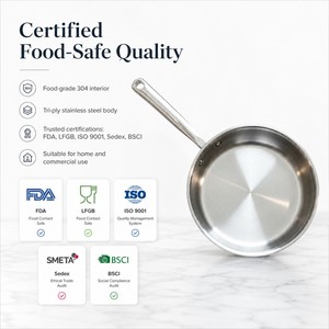 Customizable Size and Material Stainless Steel <strong>Frying</strong> <strong>Pan</strong> <strong>for</strong> <strong>Oven</strong> Use, Dishwasher Use, Suitable <strong>for</strong> Induction Hob Use. - Product Image 2
