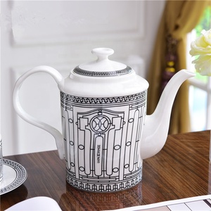 Venta caliente 15 piezas Western Royal Grey Stripe accesorios de cocina juegos de té de café de cerámica con mango dorado - Product Image 4