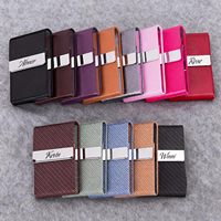 Porte-cartes de visite personnalisé sur mesure avec fermeture magnétique, fin, cadeau d'affaires, en cuir pour homme, en acier inoxydable