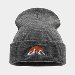 <span class=keywords><strong>Bonnet</strong></span> en tricot à motif de <span class=keywords><strong>montagne</strong></span> pour hommes et femmes Sports de plein air Casquette chaude pour le voyage Caractéristique commune du tissu - Product Image 5