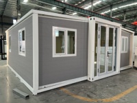 Maison conteneur de luxe extensible, maison préfabriquée, unité d'habitation autonome de 20 pieds, villa mobile préfabriquée, villa modulaire, terrasse, 2 chambres