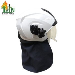 Casco de bombero de color blanco, marca LVIN FIRE, modelo <span class=keywords><strong>Gallet</strong></span> F1XF, aprobado por MED, casco para extinción de incendios. - Product Image 6