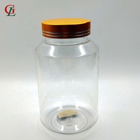 Botella de plástico transparente para pérdida de peso, contenedor de cápsula quemadora de grasa, con tapón de rosca y Revestimiento Térmico, 500 Cc