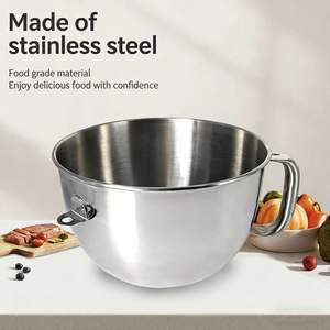 Bol en acier inoxydable épaissi pour robot culinaire KitchenAid 6QT avec poignée, accessoires pour machine de cuisson suspendue, applicable à l'exportation - Product Image 2