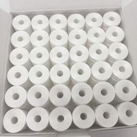 Bobinas de Hilo para Bordar Blancas al por Mayor, 75D/2, Pre-Enrolladas, Tamaño L, sin Lateral