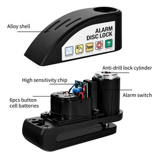 Lucchetto a Disco con Combinazione a 4 Cifre Tianji YQ-1404 in Lega di Zinco con Allarme per MTB/E-bike/<span class=keywords><strong>Moto</strong></span>/Bicicletta Antifurto - Product Image 5