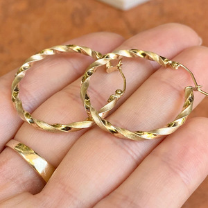 Orecchini a Cerchio Grandi Intrecciati per Donne, Stile Vintage, Orecchini Rotondi per Uso Quotidiano e Feste, Gioielli alla Moda - Product Image 2
