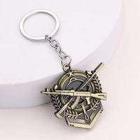Gantungan Kunci Logam AWM & Kar98K Senapan Sniper Game