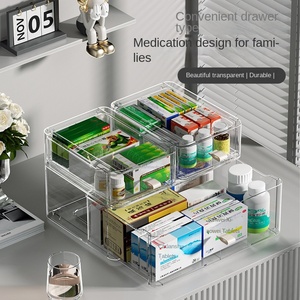 กล่องเก็บยาหลายชั้นแบบโปร่งใสมองเห็นได้ความจุขนาดใหญ่กล่องเก็บของกันฝุ่นสำหรับครอบครัวแบบลิ้นชัก - Product Image 1