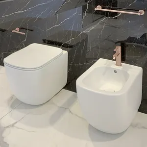 Otel ev banyo tek parça tuvalet birleşik lavabo bide İtalya sıhhi wc vazo toilette yeni tasarım yıkayıcı bide siyah tuvalet