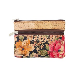 Boshiho Vegan Zipper Cork Coin <b>Purse</b> <b>Small</b> Carry Clutch Wallet Cork Bag - Product Image 5