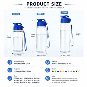 Botella de Agua Deportiva Personalizada para Mascotas, de Plástico, con Correa de Transporte, Portátil, a Prueba de Fugas, Transparente, para Gimnasio, Viajes al Aire Libre - Product Image 3