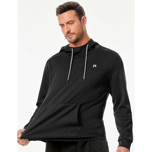 FOXA <b>Mens</b> Athletic Hoodie Solid Muscle Fit Drawstring <b>Pullover</b> Breathable French Terry Sweatshirt With Pocket - Product Image 5