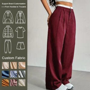 <span class=keywords><strong>Pantaloni</strong></span> da <span class=keywords><strong>donna</strong></span> Casual a righe dritte <span class=keywords><strong>pantaloni</strong></span> multicolori a vita alta <span class=keywords><strong>pantaloni</strong></span> con giuntura personalizzati - Product Image 1