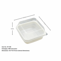 Boîtes à pâtisserie en PET transparentes avec fenêtre frontale, modèle DT-206, personnalisables avec logo, jetables, carrées, en kraft, pour pain, gâteaux, cadeaux, donuts