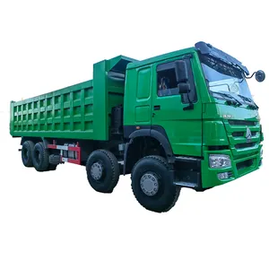 중고 Sinotruck Howo 덤프 트럭 8x4 12 휠 유로 3 375 hp 30 톤 Tipper 트럭 친환경적이고 녹색 판매