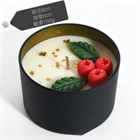 Bougie parfumée classique en cire de soja faite à la main, en forme de canneberge, coffret cadeau de Noël, cadeau de fête, baies de Noël simulées, 8 oz