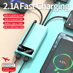 <span class=keywords><strong>Batterie</strong></span> <span class=keywords><strong>Externe</strong></span> Portable en Gros 20000mAh Grande Capacité avec Câbles Intégrés, Chargeur Mobile Personnalisable avec Logo, Cadeau - Product Image 2