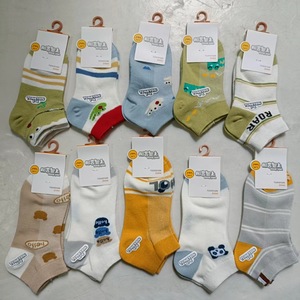 Chaussettes Fines en Coton pour Enfants, Couleur Unie, Motif Dessin Animé, Ensemble Cadeau Vêtements d'Été pour Nouveau-Né - Product Image 2
