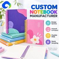 Carnet de notes professionnel A6 personnalisé à spirale colorée, pages détachables, design original