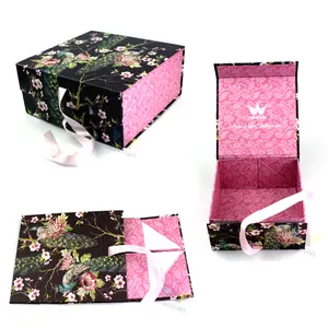 Corona vittoria regalo personalizzato ondulato pieghevole scatola di imballaggio magnetica origami regalo scatola di cartone pieghevole bicchieri di carta kraft scatole