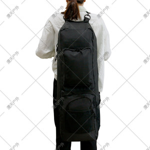 Bolsa de yoga de gran capacidad, mochila portátil de nailon para almacenamiento de colchoneta de yoga, para acampar al aire libre, plegable, con cierre de cremallera, color negro - Product Image 2