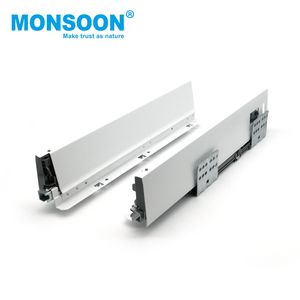 Système de rangement de tiroirs robuste en métal à fermeture douce, blanc, à montage dissimulé, hauteur 167, Multbox-Glass, pour tiroirs de cuisine - Product Image 5