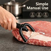 Coupe-graisse manuel pour viande, outil de dégraissage de la viande de boeuf avec design tête de taureau, poignée ergonomique, accessoires de cuisine et barbecue portables