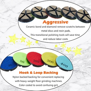 Dischi diamantati in <span class=keywords><strong>ceramica</strong></span> da 3 pollici JDK per lucidatura, per pavimenti in cemento, terrazzo, marmo e granito, grana 50 - Product Image 4