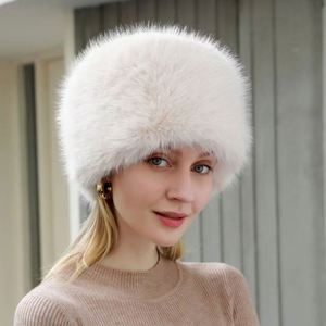 Sombreros de Pescador de Felpa Gruesa y Colorida para Mujer, Personalizados al por Mayor, Gorros de Invierno de Piel Sintética de Zorro para Mujer - Product Image 1