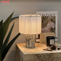 Lampe de table LED rechargeable de créateur Base en marbre pour la lecture au chevet Lumière de table LED à gradation tactile moderne pour bar restaurant