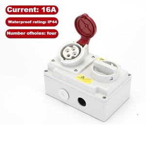 16A 4 Pin IP44 Weatherproof Industrial Socket Outlet , Mechanical interlocking socket - Product Image 2