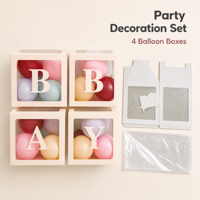 Bébé Douche Ballons approvisionnement DIY A-Z Lettre Ballons Boîte Nominative Transparente Boîte Premier 1st Fête D'anniversaire Décor Macaron Ballons Boîte