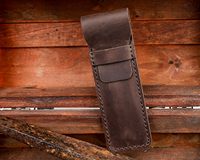 Étui de protection pour stylo HaoRan, étui en cuir véritable pour stylo, porte-stylo personnalisé avec logo, sacs à crayons de golf pour hommes en cuir