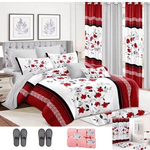 <span class=keywords><strong>ชุด</strong></span>เครื่องนอนพิมพ์ลายหรูหรา 12 ชิ้น พร้อมผ้าม่าน ปลอกหมอน ปลอกหมอนอิง-ผ้าปูที่<span class=keywords><strong>นอน</strong></span>โพลีเอสเตอร์ 100% ป้องกันรอยยับ - Product Image 2