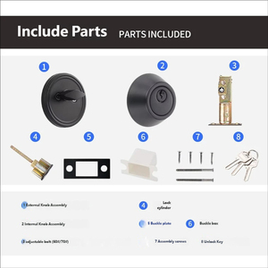 Cerradura de Seguridad de Alta Resistencia de un Solo Cilindro, Acero Inoxidable Negro Mate, Antirrobo, con Llave - Product Image 4