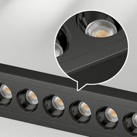 Plafonnier linéaire LED encastré moderne en aluminium UGR<19 IP44 pour bureau, 1x2W-15x2W, grille de projecteur, CRI élevé 90, Triac 5000K