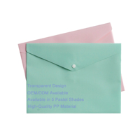 Sac de fichiers à boutons pastel de taille A4 Dossier en plastique de couleur douce pour le stockage de documents