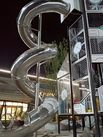 Glissière de transport d'évacuation en spirale en acier inoxydable translucide pour l'intérieur