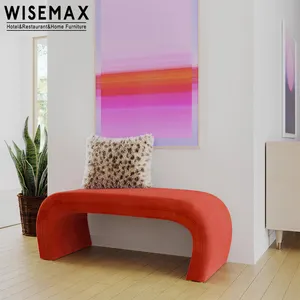 WISEMAX-taburete de pierna de metal para sala de estar, muebles decorativos, taburetes largos de tela otomana para uso doméstico, novedad