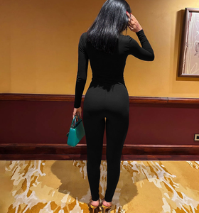 Peeqi K25Q77505 Großhandel Neue Damen-Overalls Sexy Slimming Metals Einfarbige aus geschnittene Overalls Damen One Piece Romper - Product Image 3